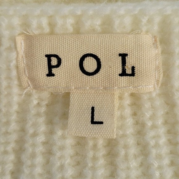 POL Ivory V-Neck Mohair Wool Sweater Embroidered with Pearl Bead Detail NEW - Picture 8 of 9
